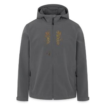 Golden Life tree - Men’s Recycled Softshell Jacket by Stanley/Stella - black - Front - AI Model Male 185 light (185cm)