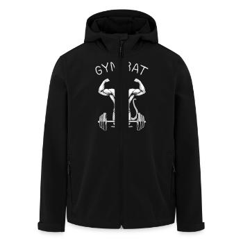 Gym Rat - Men’s Recycled Softshell Jacket by Stanley/Stella - black - Front - AI Model Male 185 light (185cm)