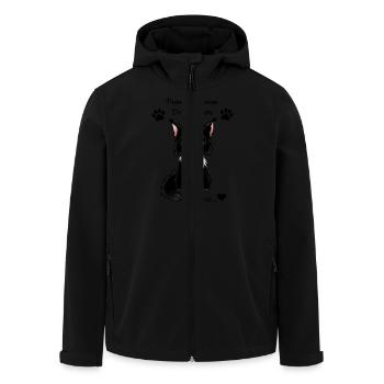 Maine Coon - Black & White - Veste softshell homme en polyester recyclé Stanley/Stella - noir - Devant - AI Model Male 185 light (185cm)