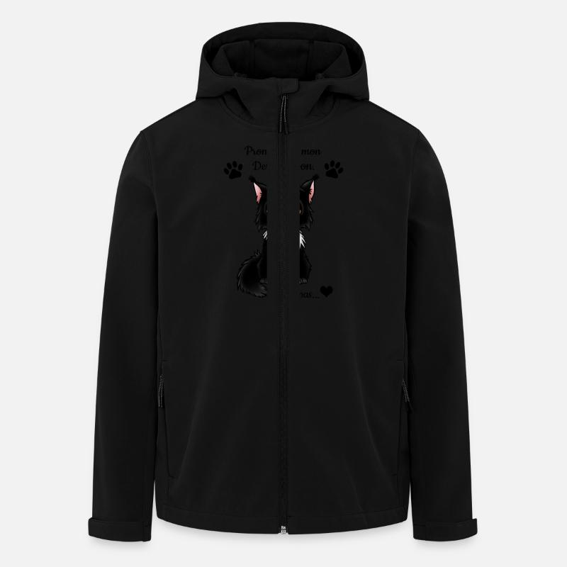 Maine Coon - Black & White - Veste softshell homme en polyester recyclé Stanley/Stella - noir