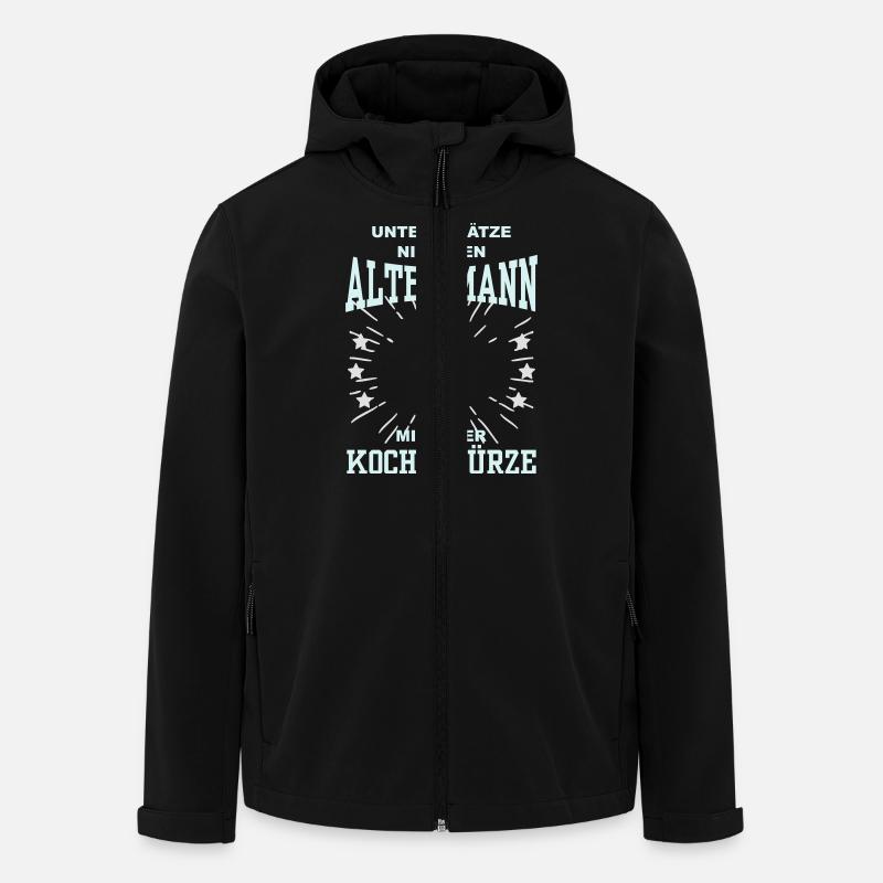 Unterschätze nie einen Mann mit Kochschürze - Recycelte Männer Softshell-Jacke von Stanley/Stella - Schwarz