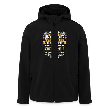 NOTARFACHANGESTELLTE - Recycelte Männer Softshell-Jacke von Stanley/Stella - Schwarz - Vorne - AI Model Male 185 light (185cm)