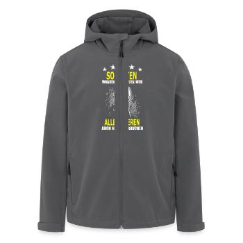 SOLDATEN_ALLE ANDEREN - Recycelte Männer Softshell-Jacke von Stanley/Stella - Anthrazit - Vorne - AI Model Male 185 light (185cm)