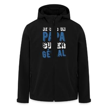 papa génial t shirt père - Veste softshell homme en polyester recyclé Stanley/Stella - noir - Devant - AI Model Male 185 light (185cm)