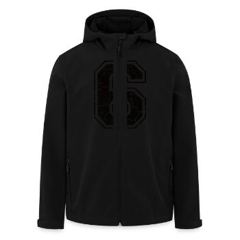6 six sechs black schwarz (de) - Recycelte Männer Softshell-Jacke von Stanley/Stella - Schwarz - Vorne - AI Model Male 185 light (185cm)
