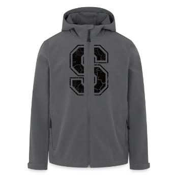 Un caractère U in Grunge-Look - Veste softshell homme en polyester recyclé Stanley/Stella - noir - Devant - AI Model Male 185 light (185cm)