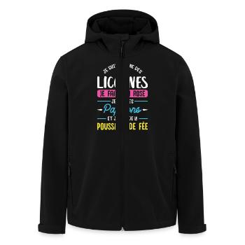 La reine des licornes - Veste softshell homme en polyester recyclé Stanley/Stella - noir - Devant - AI Model Male 185 light (185cm)