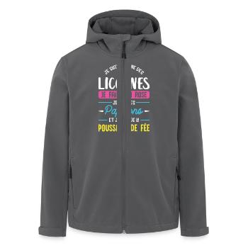 La reine des licornes - Veste softshell homme en polyester recyclé Stanley/Stella - charbon - Devant - AI Model Male 185 light (185cm)
