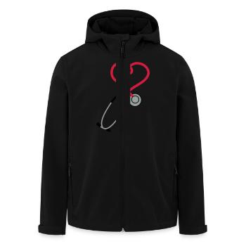 Stethoskop_sp7 - Recycelte Männer Softshell-Jacke von Stanley/Stella - Schwarz - Vorne - AI Model Male 185 light (185cm)