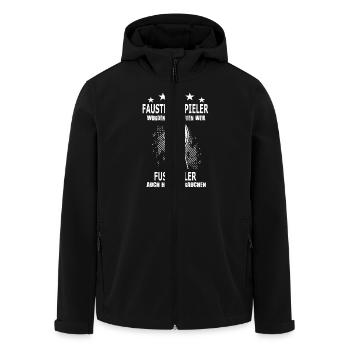 faustballspieler_fussballer - Recycelte Männer Softshell-Jacke von Stanley/Stella - Schwarz - Vorne - AI Model Male 185 light (185cm)
