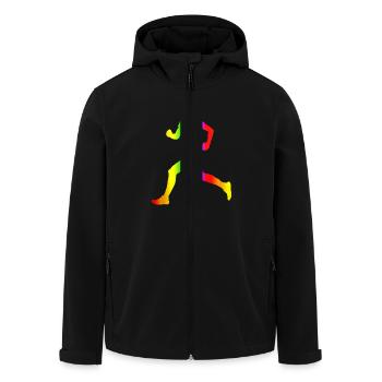 Bunter Läuferin Regenbogen - Recycelte Männer Softshell-Jacke von Stanley/Stella - Schwarz - Vorne - AI Model Male 185 light (185cm)