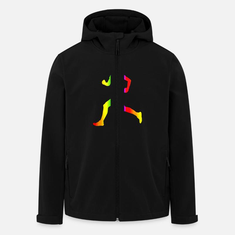 Bunter Läuferin Regenbogen - Recycelte Männer Softshell-Jacke von Stanley/Stella - Schwarz