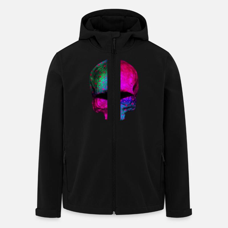 Totenkopf bunte Sterne / skull stars - Recycelte Männer Softshell-Jacke von Stanley/Stella - Schwarz