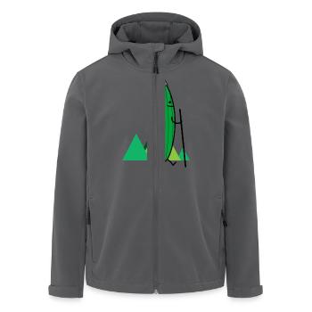 Wandernde Gurke (b) - Recycelte Männer Softshell-Jacke von Stanley/Stella - Schwarz - Vorne - AI Model Male 185 light (185cm)