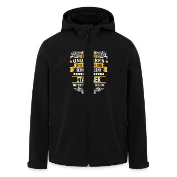 ITALIEN - Recycelte Männer Softshell-Jacke von Stanley/Stella - Schwarz - Vorne - AI Model Male 185 light (185cm)