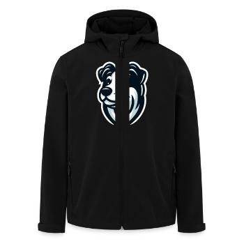 Doggy: Illustration of a Friend - Men’s Recycled Softshell Jacket by Stanley/Stella - black - Front - AI Model Male 185 light (185cm)