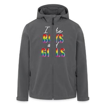 LGBTQIA+ J’aime les garçons et les filles - Veste softshell homme en polyester recyclé Stanley/Stella - noir - Devant - AI Model Male 185 light (185cm)