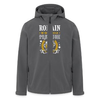 Romain bière romain cadeau Romainc fêtes - Veste softshell homme en polyester recyclé Stanley/Stella - noir - Devant - AI Model Male 185 light (185cm)