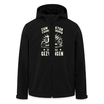 Zum Traktor Fahren Geboren Bauer Witzigen Sprüchen - Recycelte Männer Softshell-Jacke von Stanley/Stella - Schwarz - Vorne - AI Model Male 185 light (185cm)