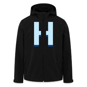 Pop and modern blue letter h - Men’s Recycled Softshell Jacket by Stanley/Stella - black - Front - AI Model Male 185 light (185cm)