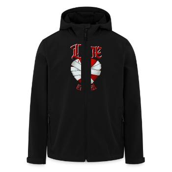 Love Eternal - Men’s Recycled Softshell Jacket by Stanley/Stella - black - Front - AI Model Male 185 light (185cm)
