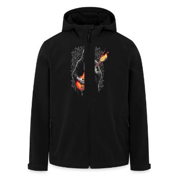 Sensenmann mit E-Gitarre Rock Heavy Metal - Recycelte Männer Softshell-Jacke von Stanley/Stella - Schwarz - Vorne - AI Model Male 185 light (185cm)