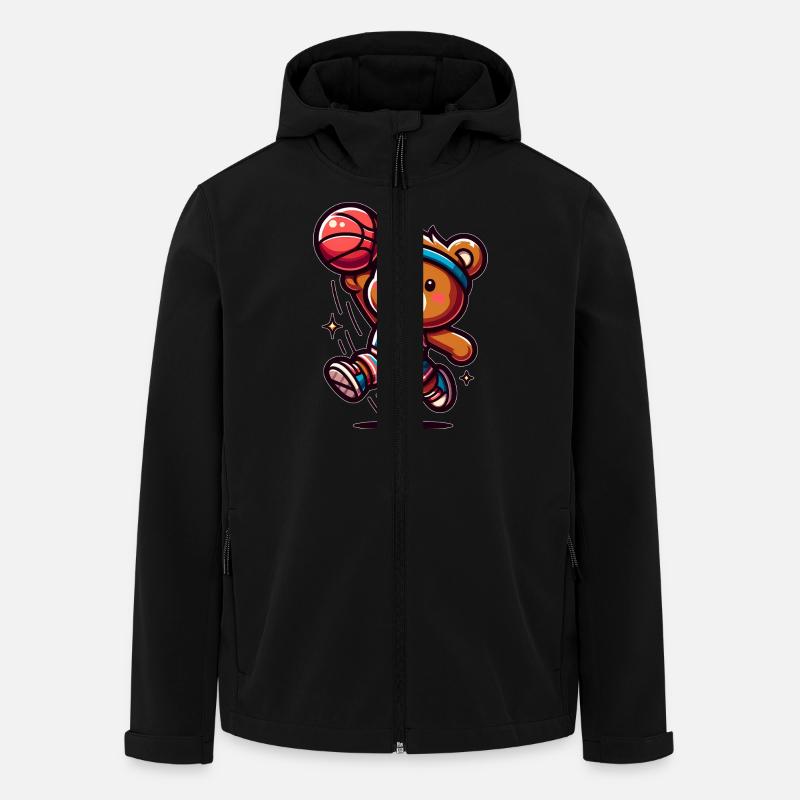 Basketball-Bär - Recycelte Männer Softshell-Jacke von Stanley/Stella - Schwarz