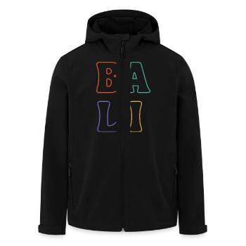 Colorful Bali Indonesia - Men’s Recycled Softshell Jacket by Stanley/Stella - black - Front - AI Model Male 185 light (185cm)