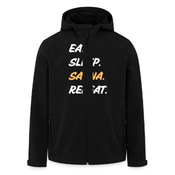 Manger dormir sauna répéter - Veste softshell homme en polyester recyclé Stanley/Stella - noir - Devant - AI Model Male 185 light (185cm)