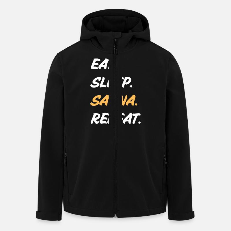 Eat Sleep Sauna Repeat - Men’s Recycled Softshell Jacket by Stanley/Stella - black