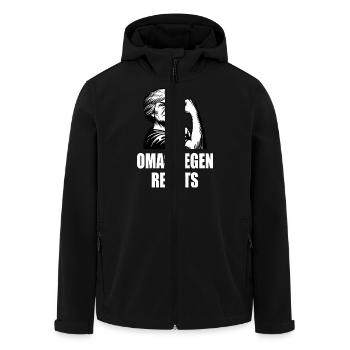 Omas gegen rechts - Recycelte Männer Softshell-Jacke von Stanley/Stella - Schwarz - Vorne - AI Model Male 185 light (185cm)