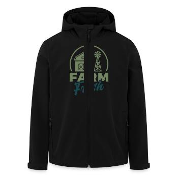Farm Sweet Farm Gift Saying Farmer Country Life - Men’s Recycled Softshell Jacket by Stanley/Stella - black - Front - AI Model Male 185 light (185cm)