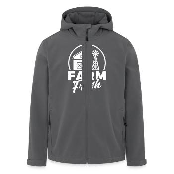 Farm Sweet Farm Geschenk Spruch Bauer Landleben - Recycelte Männer Softshell-Jacke von Stanley/Stella - Anthrazit - Vorne - AI Model Male 185 light (185cm)