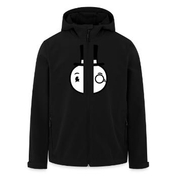 Sir Vogel Zylinder Hut Monokel Brille reicher Herr - Recycelte Männer Softshell-Jacke von Stanley/Stella - Schwarz - Vorne - AI Model Male 185 light (185cm)