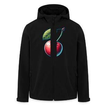 Sweet cherry - Men’s Recycled Softshell Jacket by Stanley/Stella - black - Front - AI Model Male 185 light (185cm)