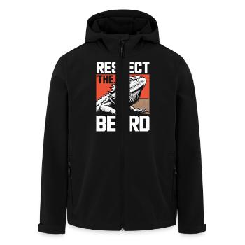 Respect the Beard! Bearded Dragon Reptile Terraristics - Men’s Recycled Softshell Jacket by Stanley/Stella - black - Front - AI Model Male 185 light (185cm)