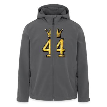 44 Number Krone - Men’s Recycled Softshell Jacket by Stanley/Stella - black - Front - AI Model Male 185 light (185cm)