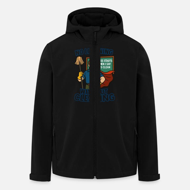 Learning without cleanliness – superhero - Men’s Recycled Softshell Jacket by Stanley/Stella - black