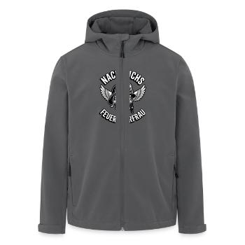 Jeune pompier avec casque et ailes - Veste softshell homme en polyester recyclé Stanley/Stella - noir - Devant - AI Model Male 185 light (185cm)