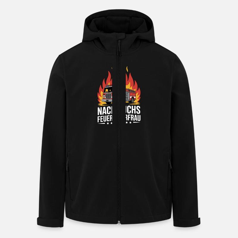 Nachwuchs Feuerwehrfrau mit Flammen - Recycelte Männer Softshell-Jacke von Stanley/Stella - Schwarz