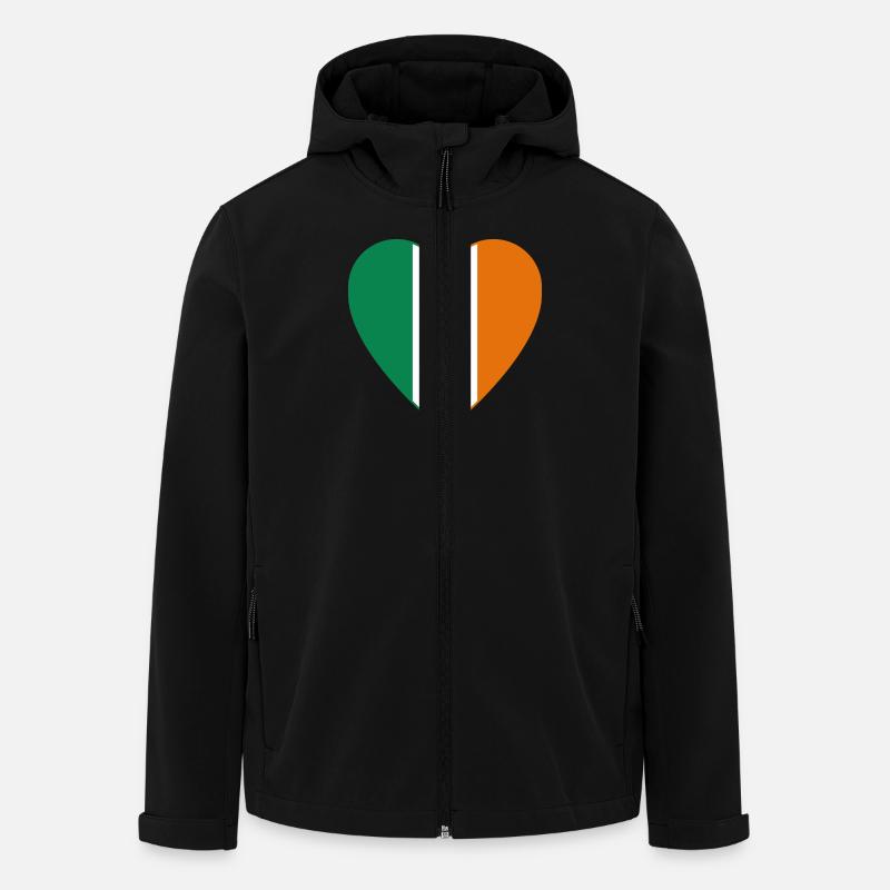 Irish Republic Flag Heart 1440px - Men’s Recycled Softshell Jacket by Stanley/Stella - black