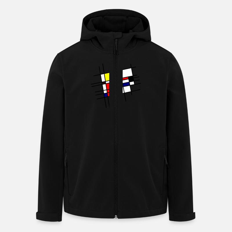 Mondrian Inspiration - Recycelte Männer Softshell-Jacke von Stanley/Stella - Schwarz