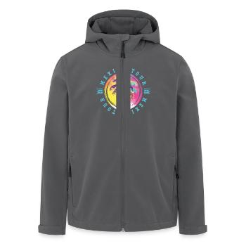 Mexico Tour Palm Trees Colorful - Men’s Recycled Softshell Jacket by Stanley/Stella - black - Front - AI Model Male 185 light (185cm)