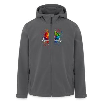 Basketball Herzschlag Farbspritzer - Recycelte Männer Softshell-Jacke von Stanley/Stella - Schwarz - Vorne - AI Model Male 185 light (185cm)