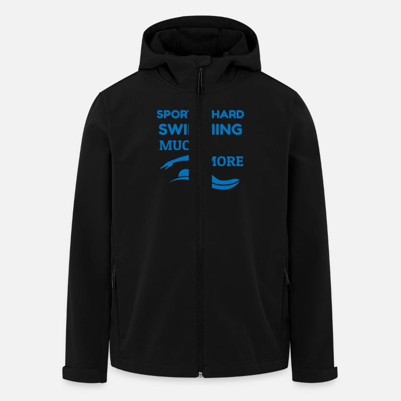 Nageur passionné - Le sport est une citation difficile - Veste softshell homme en polyester recyclé Stanley/Stella - noir