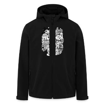 Halloween Doodle - Recycelte Männer Softshell-Jacke von Stanley/Stella - Schwarz - Vorne - AI Model Male 185 light (185cm)