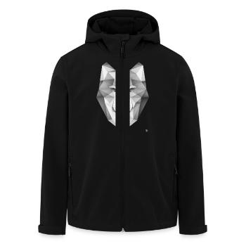 AD Geometric Wolf - Recycelte Männer Softshell-Jacke von Stanley/Stella - Schwarz - Vorne - AI Model Male 185 light (185cm)