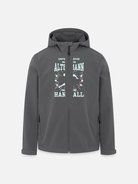Unterschätze nie einen alten Mann mit Handball - Recycelte Männer Softshell-Jacke von Stanley/Stella - Schwarz