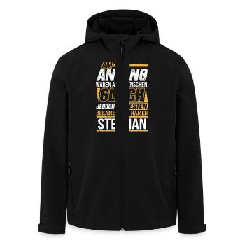 STEPHAN - Die Besten - Recycelte Männer Softshell-Jacke von Stanley/Stella - Schwarz - Vorne - AI Model Male 185 light (185cm)