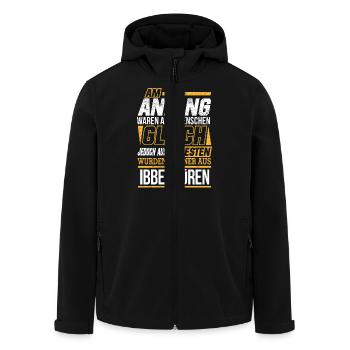 IBBENBÜREN wo die Besten Männer herkommen - Recycelte Männer Softshell-Jacke von Stanley/Stella - Schwarz - Vorne - AI Model Male 185 light (185cm)